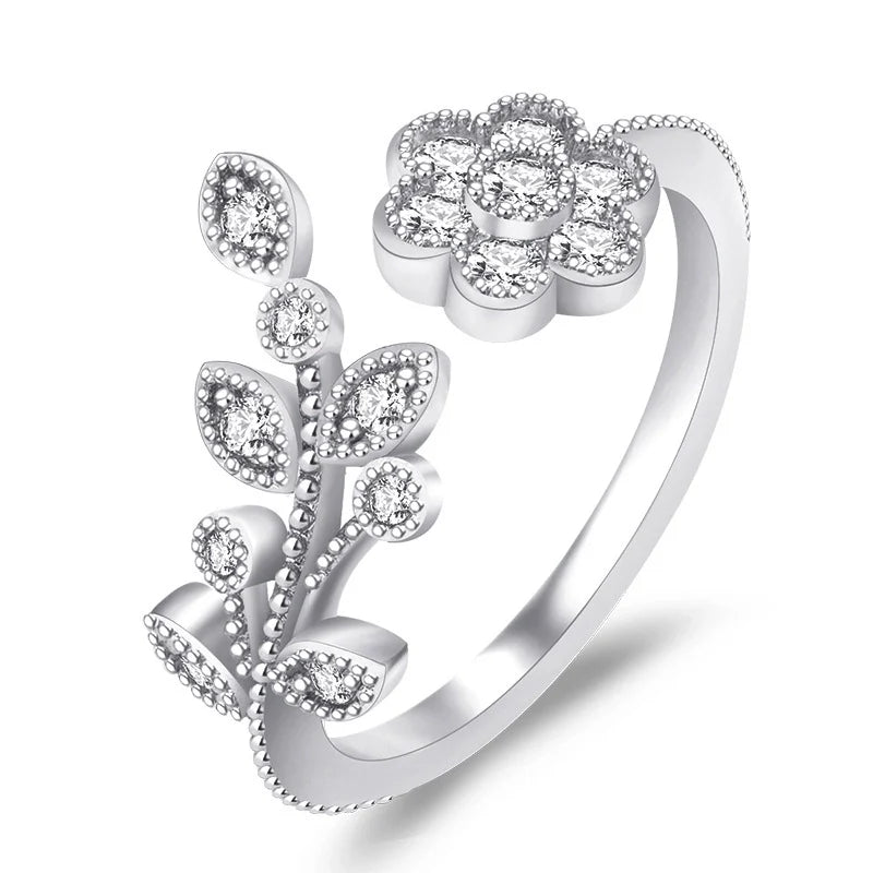 Artificial Flower Diamond Ring