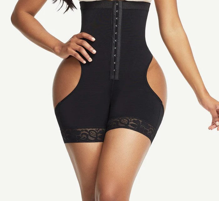 High Waist Open Butt Short