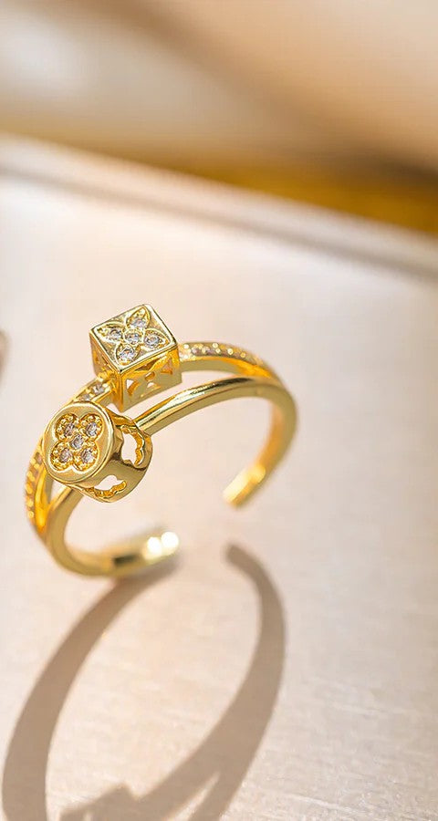 Lucky Grass  Gold Ring